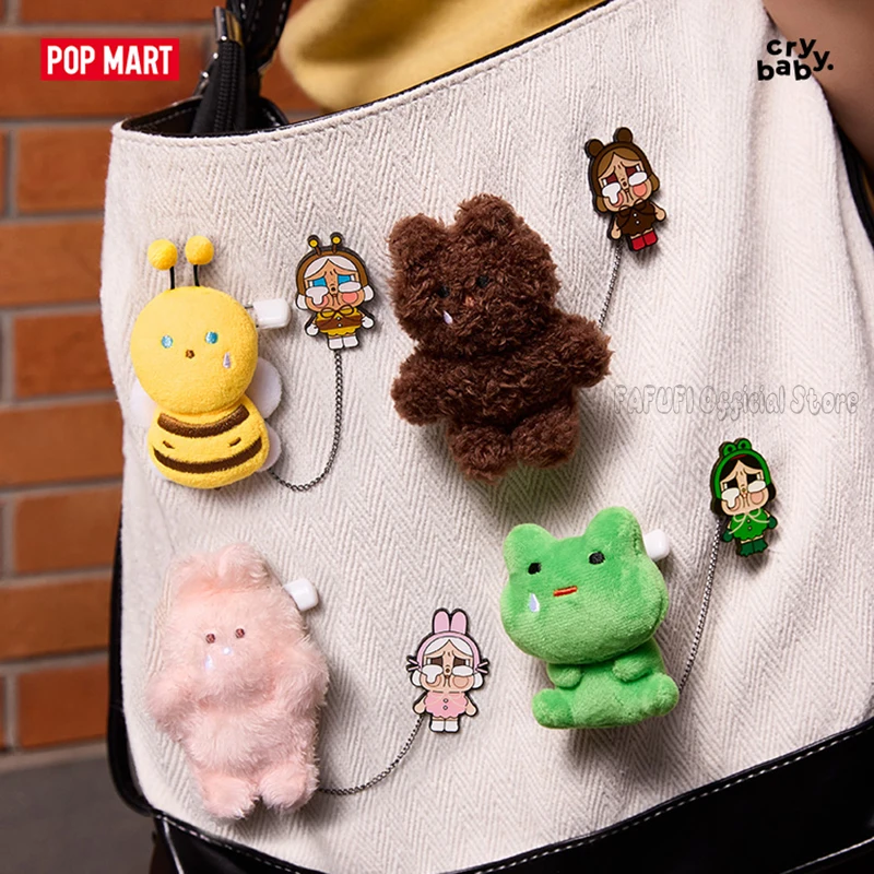 Model Kit Anime Girl - POPMART CRYBABY ซีรีส์ Crying Again ตุ๊กตาติดเข็มกลัดแบบสุ่ม